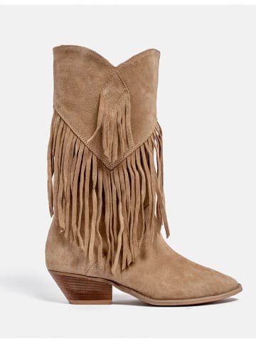 loft37 Leder-Westernstiefel in Hellbraun