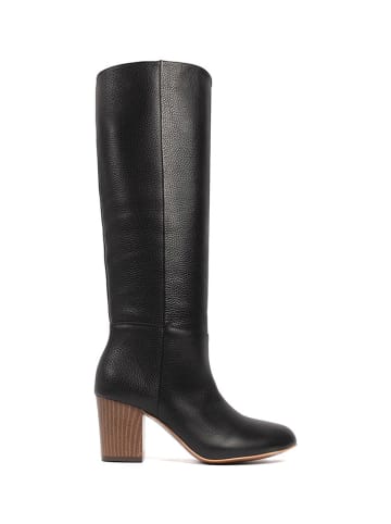 loft37 Skórzane kozaki w kolorze czarnym