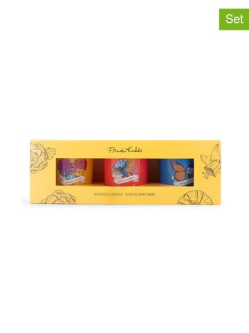 Frida Kahlo 3-delige set: geurkaarsen blauw/rood/geel - 3x 70 g