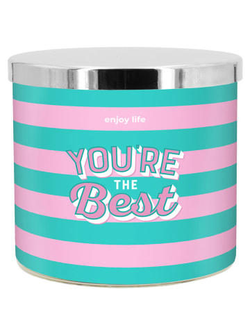 Mad Candle Geurkaars "You're The Best" turquoise/lichtroze - 400 g