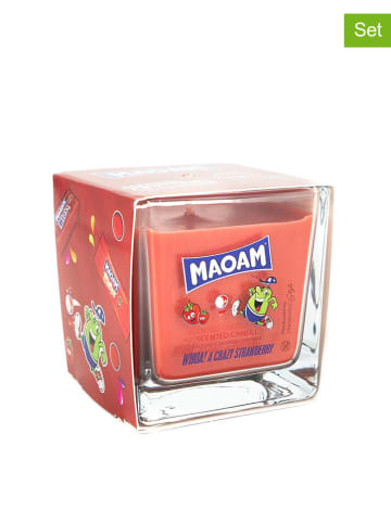 Haribo 2-delige set: geurkaarsen "Crazy Strawberry'' rood - 2x 200 g