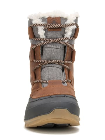 Kamik Skórzane kozaki zimowe "Snowgemlo" w kolorze brązowym