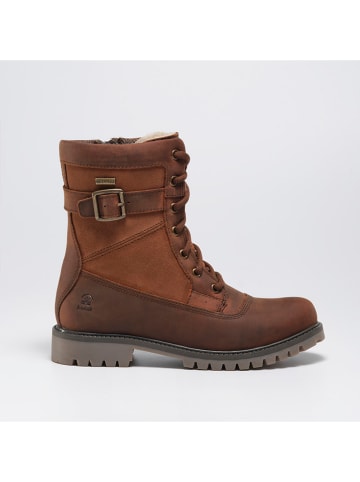 Kamik Skórzane kozaki zimowe "Roguemid" w kolorze brązowym