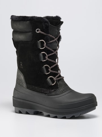 Kamik Leder-Winterstiefel "Lauren" in Schwarz