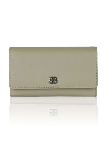 Bellicci Leder-Geldbörse "Calista" in Grün - (B)18 x (H)10 x (T)3 cm