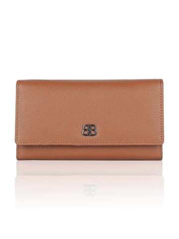 Bellicci Leder-Geldbörse "Calista" in Hellbraun - (B)18 x (H)10 x (T)3 cm