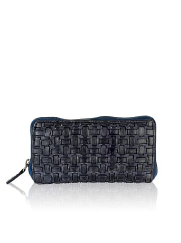 Bellicci Leder-Geldbörse in Dunkelblau - (B)19,5 x (H)10 x (T)3 cm