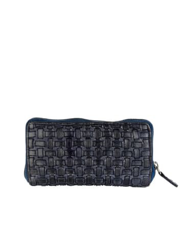 Bellicci Leder-Geldbörse in Dunkelblau - (B)19,5 x (H)10 x (T)3 cm