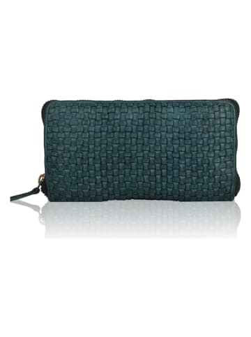 Bellicci Leder-Geldbörse "Eleanor" in Petrol - (B)19,5 x (H)9,5 x (T)2,5 cm