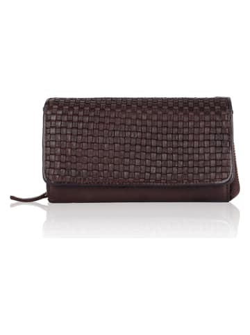 Bellicci Leder-Geldbörse "Eliza" in Dunkelbraun - (B)18 x (H)9 x (T)4,5 cm