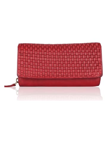 Bellicci Leder-Geldbörse "Eliza" in Rot - (B)18 x (H)9 x (T)4,5 cm