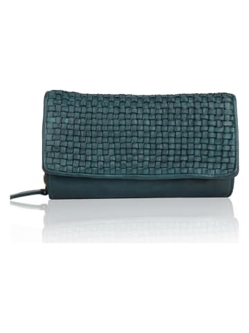 Bellicci Leder-Geldbörse "Eliza" in Petrol - (B)18 x (H)9 x (T)4,5 cm