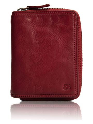 Bellicci Leren portemonnee "Greta" rood - (B)9,5 x (H)13 x (D)3 cm