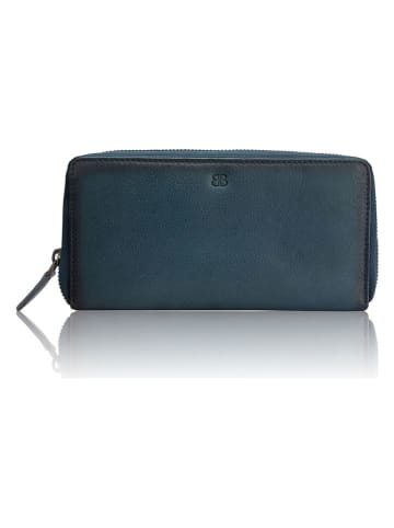 Bellicci Leder-Geldbörse "Kenzie" in Dunkelblau - (B)20 x (H)10,5 x (T)2,5 cm