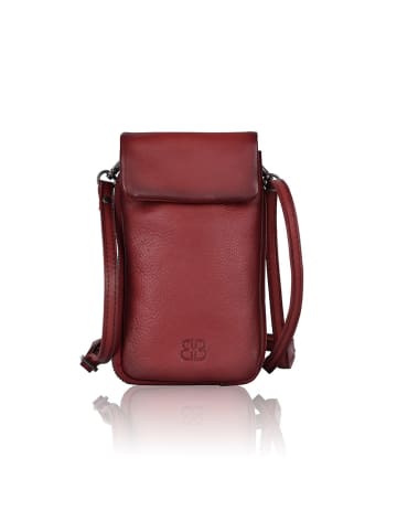 Bellicci Leder-Handytasche "Kia" in Dunkelrot - (B)11 x (H)19 x (T)2 cm