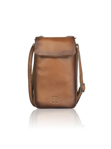 Bellicci Leder-Handytasche "Kia" in Hellbraun - (B)11 x (H)19 x (T)2 cm