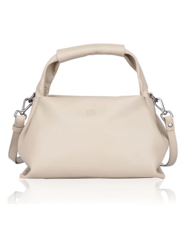 Bellicci Leder-Henkeltasche "Kimm" in Beige - (B)27 x (H)16 x (T)17 cm