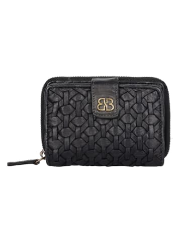 Bellicci Leder-Geldbörse "Percy" in Schwarz - (B)13 x (H)10 x (T)3 cm