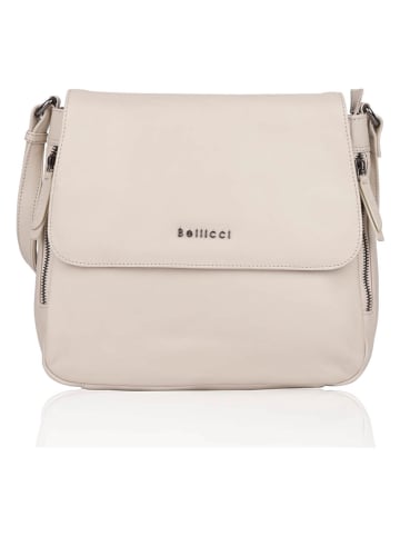 Bellicci Leder-Umhängetasche "Silvia" in Creme - (B)27 x (H)8 x (T)4 cm
