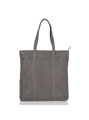 SPARWELL Leder-Schultertasche "Ashlee" in Grau - (B)39 x (H)41 x (T)9 cm