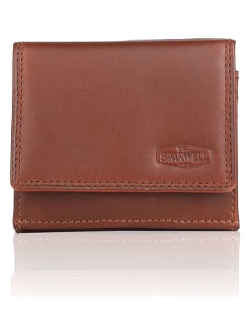 SPARWELL Leren portemonnee "Nakia" cognackleurig - (B)10,5 x (H)9 x (D)2,5 cm