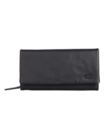 Bellicci Leder-Geldbörse "Olena" in Schwarz - (B)19 x (H)9,5 x (T)3,5 cm