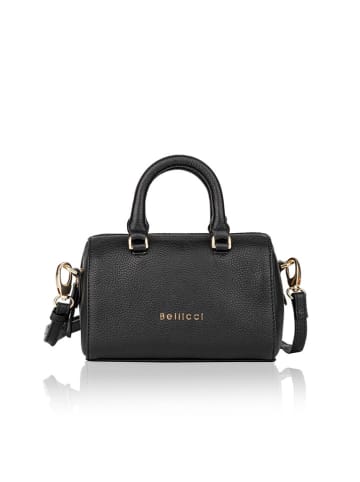 Bellicci Leder-Henkeltasche "Cara" in Schwarz - (B)18 x (H)14 x (T)7 cm