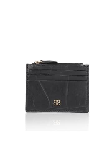 Bellicci Leder-Geldbörse "Viveca" in Schwarz - (B)11 x (H)8 x (T)1 cm