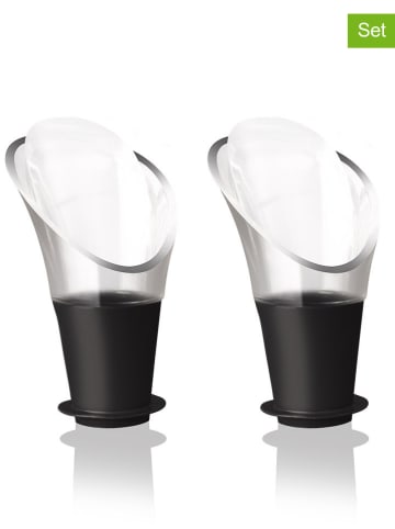Vacu Vin 2-delige set: wijntuiten "Crystal" zwart - (L)5,8 cm