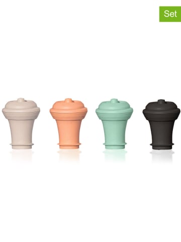 Vacu Vin 4-delige set: wijnstoppers "Loop" meerkleurig