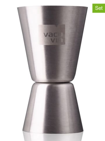 Vacu Vin 2er-Set: Double Jigger in Silber - 30 ml