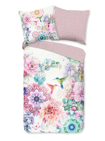 Hip Satin-Bettwäsche-Set "Isaye" in Rosa/ Bunt