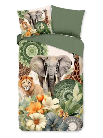 Hip Komplet pościeli satynowej "Sagadar" w kolorze żółto-zielonym