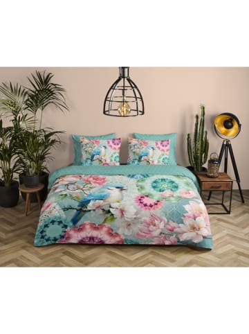 Hip Komplet pościeli satynowej "Eldisa" w kolorze miętowo-jasnoróżowym