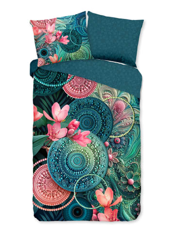 Hip Satin-Bettwäsche-Set "Zarha" in Petrol/ Rosa