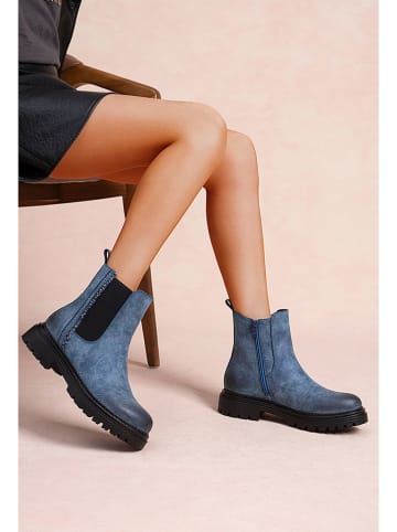 Foreverfolie Chelsea-Boots in Blau