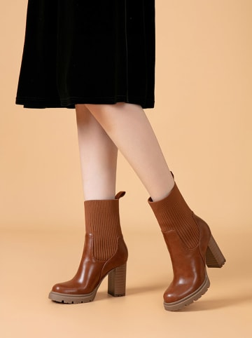 Foreverfolie Stiefeletten in Hellbraun