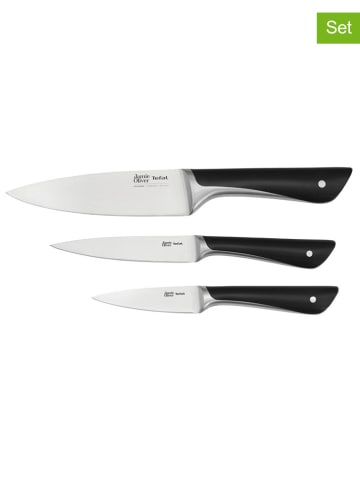 Tefal 3tlg. Messer-Set in Silber/ Schwarz