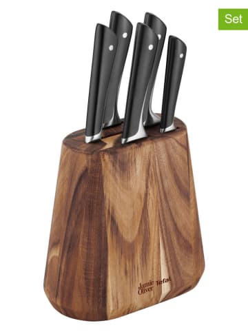 Tefal 6-delige keukenmessenset lichtbruin/zwart