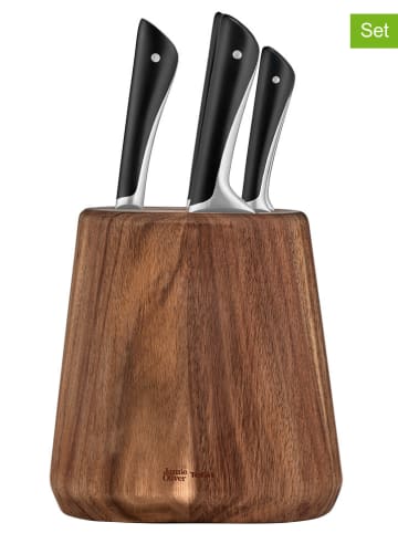 Jamie Oliver 5tlg. Messerblock-Set in Natur/ Schwarz