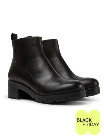 Camper Leren enkelboots zwart