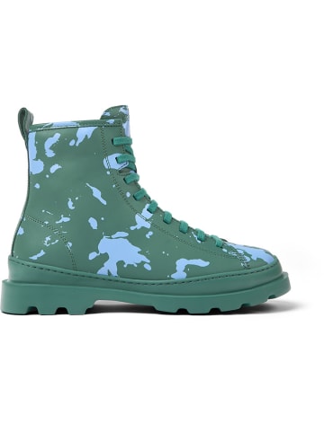 Camper Leder-Boots in Grün/ Hellblau