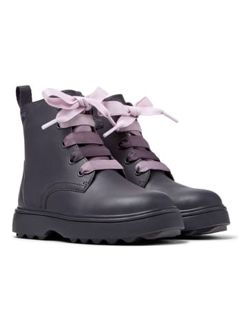 Camper Skórzane botki w kolorze fioletowym