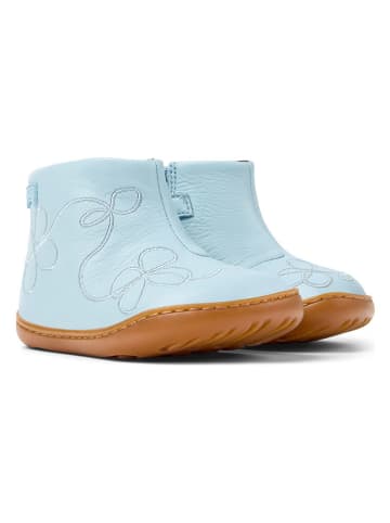 Camper Leder-Ankle-Boots in Hellblau