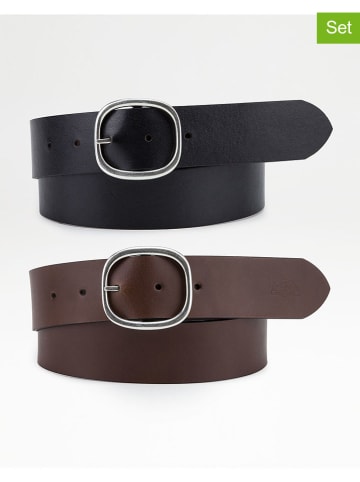 Levi's 2-delige set: leren riemen zwart/bruin