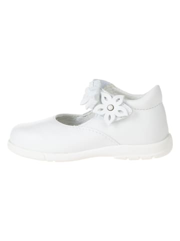 Primigi Skórzane baleriny w kolorze białym z paskiem