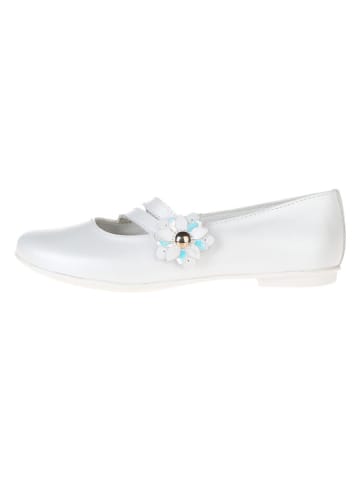 Primigi Skórzane baleriny "Fantasy party" w kolorze białym