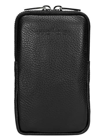 Wojas Skórzana torebka w kolorze czarnym na telefon - 9,5 x 16 x 1,5 cm