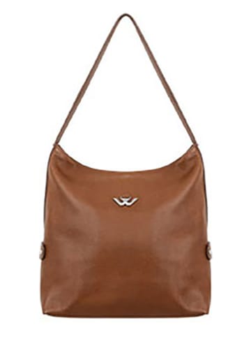 Wojas Skórzana torebka w kolorze jasnobrązowym - 31 x 32 x 18 cm