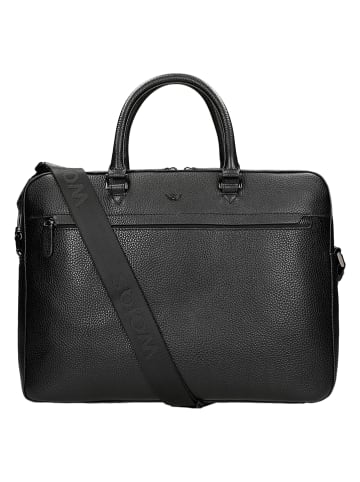 Wojas Leder-Laptoptasche in Schwarz - (B)29 x (H)39 x (T)8 cm